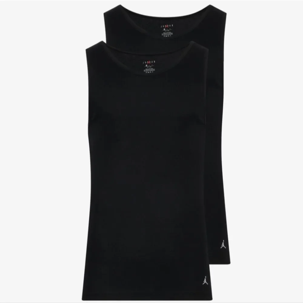 Jordan‎ Flight 2-PK Cotton Stretch Tank Undershirt- Black